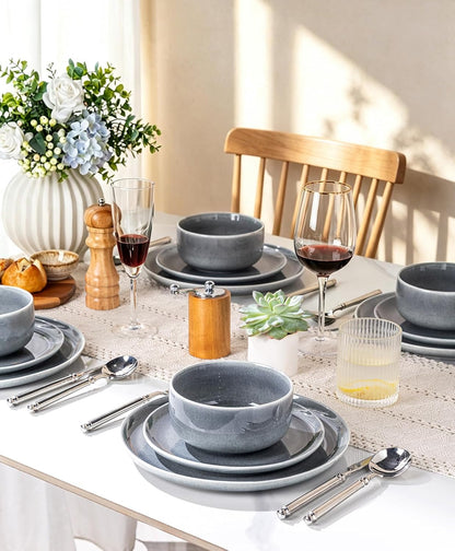 Dinnerware Sets for 4, Ceramic Plates and Bowls Sets (12 Piece)7