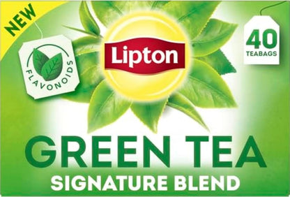 Lipton Signature Blend Green Tea Bags, Unsweetened Teabags for Hot Tea or Iced Tea with Caffeine and Flavonoids, 40 Total Tea Bags1