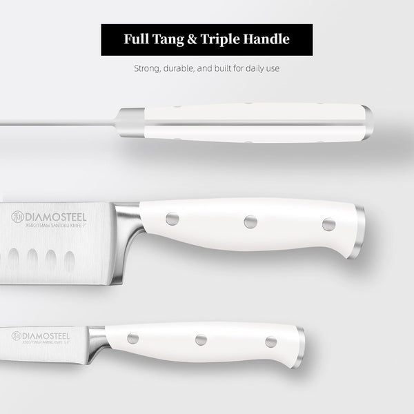 White Knife Set, 3-Piece Knives Set for Kitchen with Elegant Box6