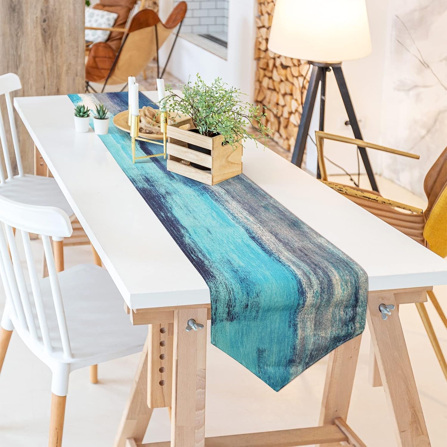 turquoise-and-grey-table-runner-teal-abstract-modern-art-burlap-table-runners-for-table-dresser-runner-farmhouse-style-for-dinner-party-holidays-home-decoration