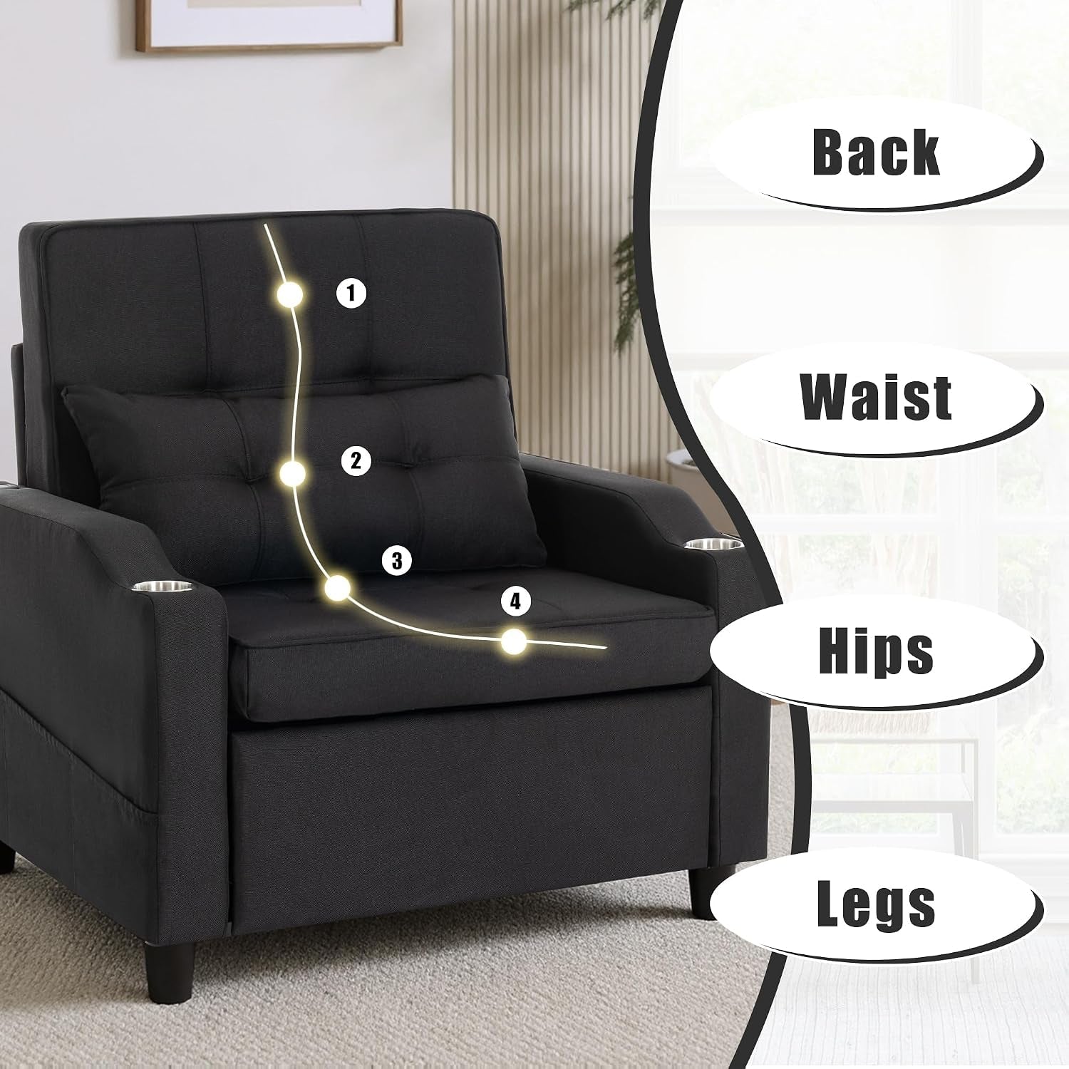 sleeper-chair-single-armchair-sofa-with-pillow-adjustable-backrest-recliner-sofa-modern-pull-out-couch-bed-with-usb-port-cup-holder-side-pocket-for-living-room-bedroomblack