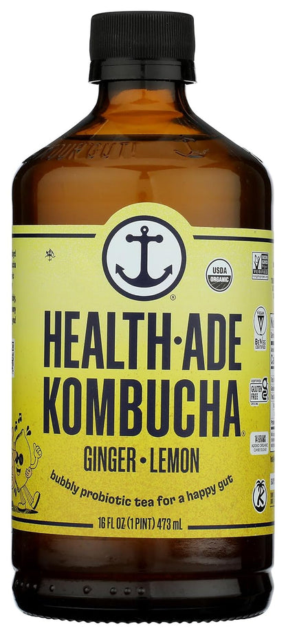 Health Ade, Kombucha Ginger Lemon Organic, 16 Fl Oz1