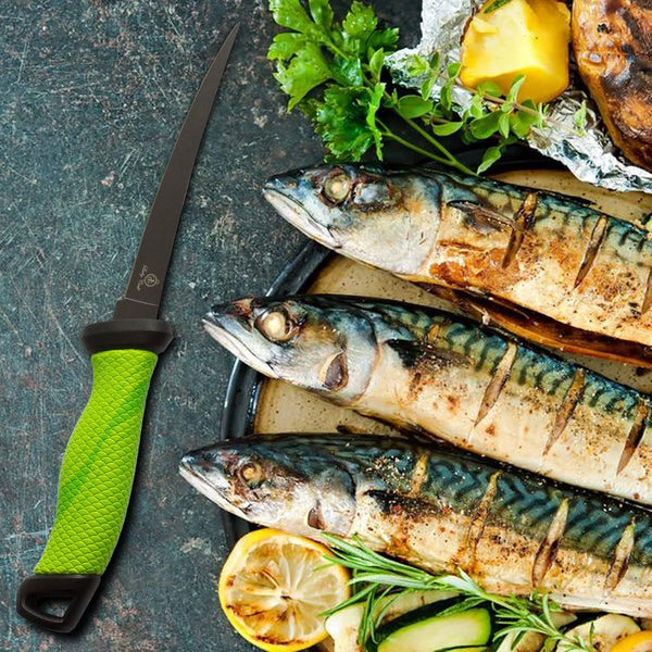 Sharp Curved Fish Fillet Knife 6.5 Inch, Flexible Thin and Sturdy Knife with Ergonomic Handle6