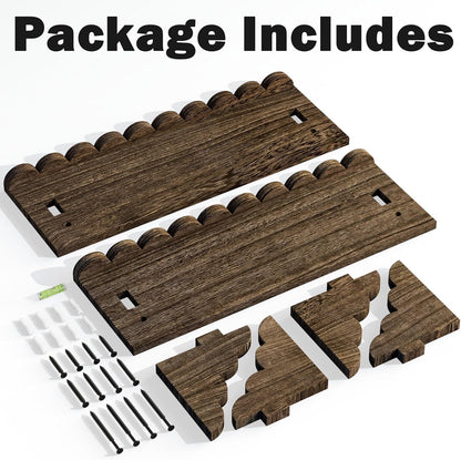 Scalloped Wood Wall Shelf – 17 Inch Floating Shelf with Wood Brackets, Easy to Install Rustic Wall Shelf for Living Room, Bedroom, Bathroom, or Any Space6