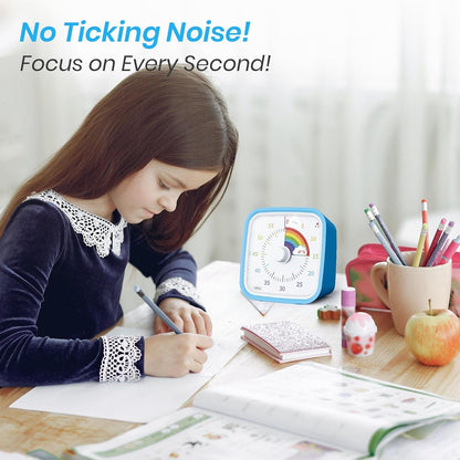 Rainbow Visual Timer for Kids, 60-Min Countdown Timer, Blue | Protective Case, No Ticking, Mute and Ringing Alarm Available, Time Management Tool, Low Power Reminder, for Study,Game,Work6