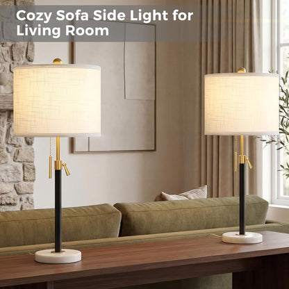 Gold Table Lamps Set of 2, 22" to 30" Adjustable Nightstand Lamps for Bedroom, Dimmable End Table Lamps for Living Room Console Entry Farmhouse Home Decor, New House Warming Gifts2