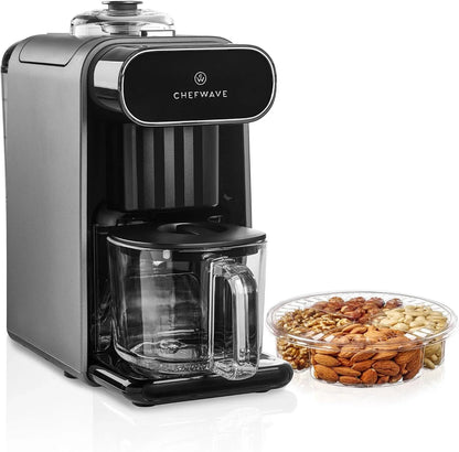 Milkmade Soy Milk Maker 6-In-1 Vegan Plant-Based Milk Machine with Auto Clean, and Delay Start, Almond, Oat, Soy, Cashew, Coconut, Macadamia Milk Maker with Nut Platter (Silver/Black) | Self-Cleaning Cycle, Delay Start, Glass Pitcher2