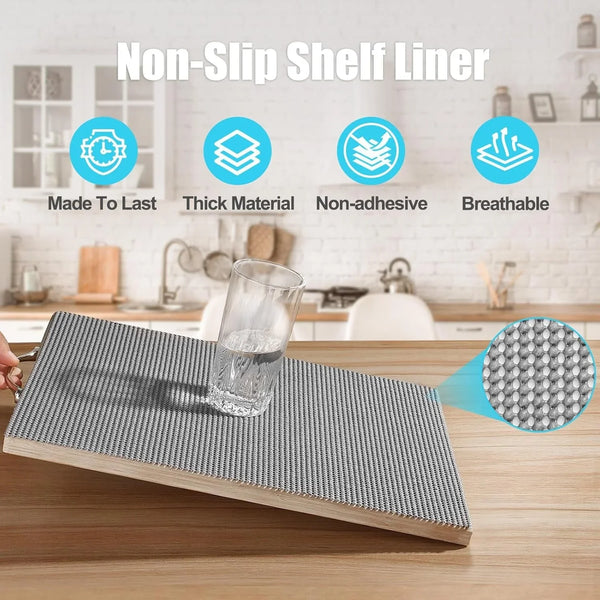 Non-Slip Shelf Cabinet and Drawer Liner, 12IN X 20FT, Dark Gray2