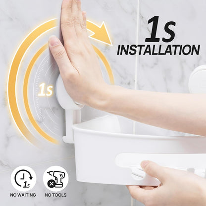 Corner Shower Caddy Suction Cup, Shower Shelves Suction Cup, White2
