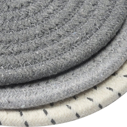 Potholders Set Trivets Set 100% Pure Cotton Thread Weave Hot Pot Holders Set (Set of 3) Stylish Coasters, Hot Pads, Hot Mats,Spoon Rest for Cooking and Baking by Diameter 7 Inches (Gray)8