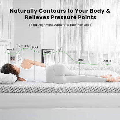 Bamboo Mattress Topper Twin XL Size 3 Inch, Cooling Gel & Bamboo Charcoal Memory Foam Mattress Topper for Back Pain Relief, Firm Dual-Layer Foam Bed Pad with Removable Cover College Dorm5