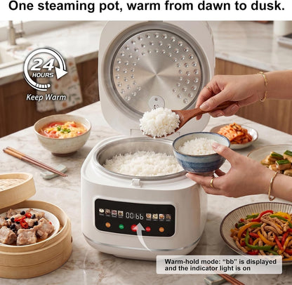Digital Rice Cooker, 8-Cup Uncooked/16-Cup Cooked Capacity, Touch Screen with 8 Cooking Programs, Auto Keep Warm, 24-Hour Delay Timer, Non-Stick Inner Pot & Steamer Basket for White/Brown Rice, Quinoa, Oatmeal, Porridge, Soup3