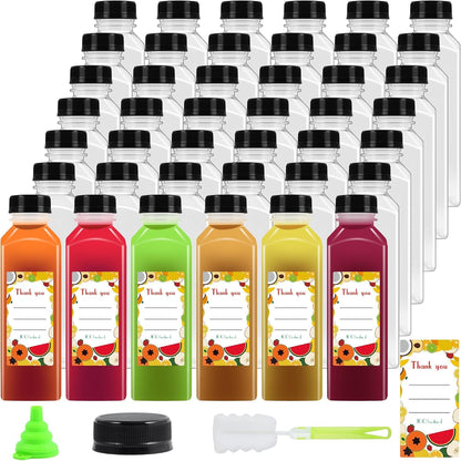 36Pcs 16 Oz Plastic Bottles with Lids,Juice Bottles with Caps, Reusable Clear Bulk Beverage Containers for Juice, Milk and Other Beverages1