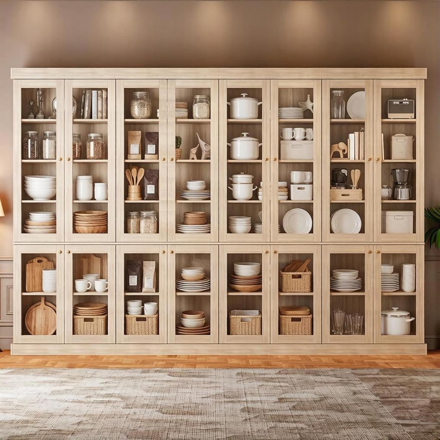 70-8-tall-farmhouse-modular-kitchen-pantry-cabinet-with-glass-doors-wooden-storage-hutch-with-6-tier-adjustable-shelves-for-kitchen-organization-set-of-4-brown