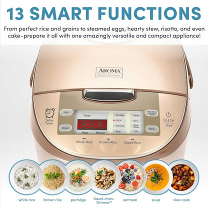 Housewares ARC-6106  Professional 6 Cups Uncooked Rice, Slow Cooker, Food Steamer, Multicooker, Champagne4
