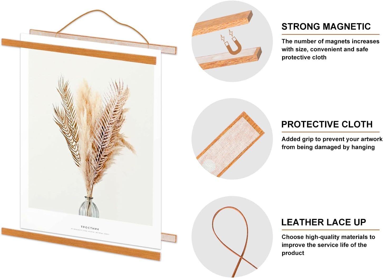 4-pack-8x10-8x12-8x18-poster-frame-magnetic-light-wood-frame-hanger-for-photo-picture-canvas-artwork-art-print-wall-hanging-4-packs-8-teak-color