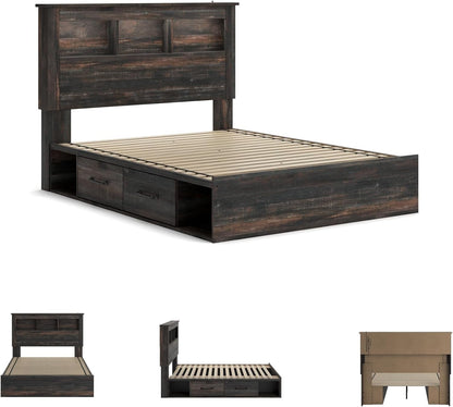 Signature Design by Ashley Queen Bookcase Bed with 4 Storage Drawers7
