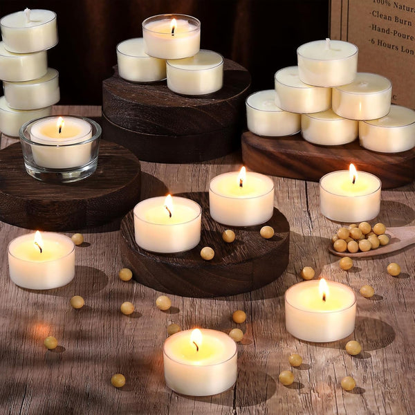 Tea Lights Candles 50 Pack, 6 Hour Long-Lasting Soy Wax Tealight Candles5