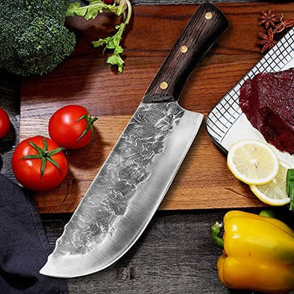 Meat Cleaver, 7.7 Inch Butcher Knife Handmade Forged Chinese Chef Knife Stainless Steel Kitchen Knives for Meat Fish Vegetables Slicing Knives3