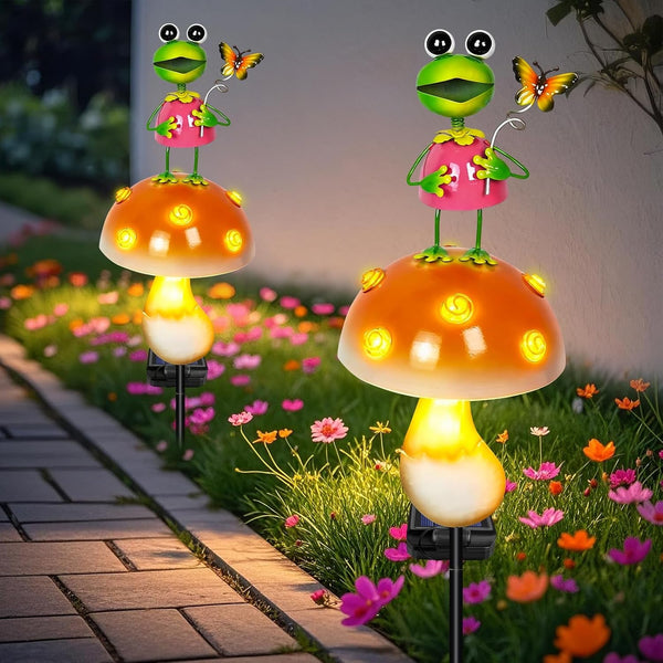 Solar Garden Lights Outdoor, Frog Mushroom Stake Light, Waterproof2