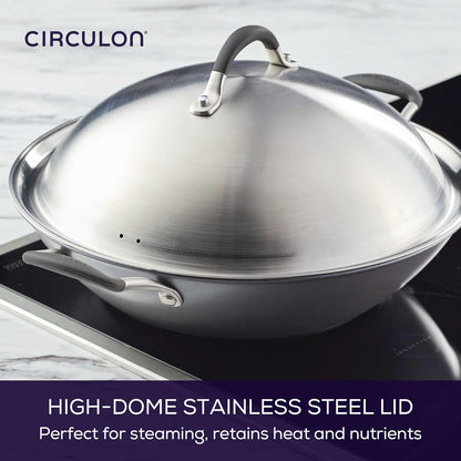 A1 Series W/Scratchdefense Nonstick Induction Wok with Lid, 14-Inch, Wok Pan with Lid, Graphite6