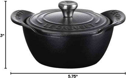 Le Creuset Enameled Cast Iron Mini Cocotte with Lid, .3 Qt., 4P., Licorice | Gourmand Collection10