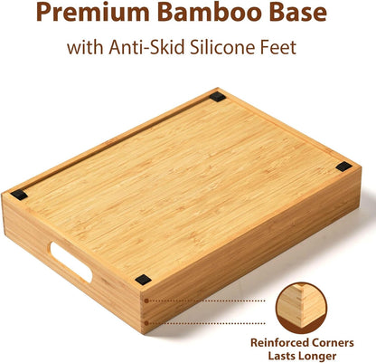 Large Bamboo Food Container Lid Organizer for Kitchen Cabinet4