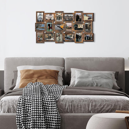 4X6 Collage Picture Frames for Wall Decor, 18 Opening Collage Wall Hanging for 6X4 Photo, Multi Picture Frame Set with One-Piece Design Gold4