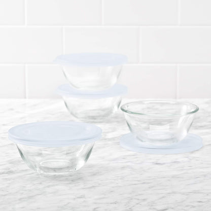 OXO 11205500 Good Grips 8-Piece Glass Prep Bowl Set, One Size, Clear3