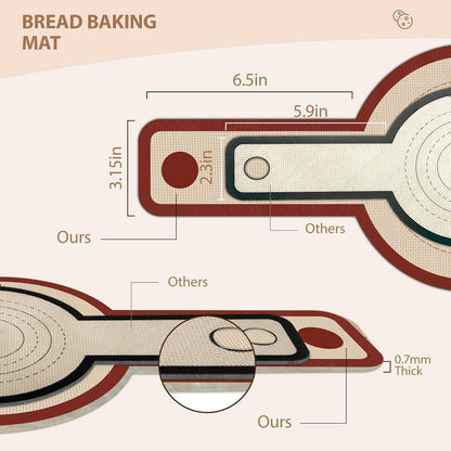 2 PCS Silicone Bread Sling for Dutch Oven, Red | Non-Stick & Reusable Bread Baking Mats with Extra Long Handles, Easily Transfer Sourdough, Round7