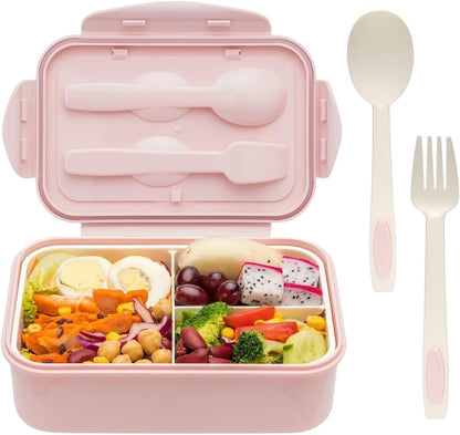 Bento Boxes for Adults - 1100 ML Bento Lunch Box for Kids Childrens with Spoon & Fork - Durable for On-The-Go Meal, Bpa-Free and Food-Safe Materials1