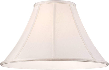 Griffin Extra Large Off-White Shantung Lamp Shade 7X18X10.5 (Spider) | 7" Top X 18" Bottom X 10.5" High X 12" Slant Replacement for Table + Floor Lamps Harp + Finial2