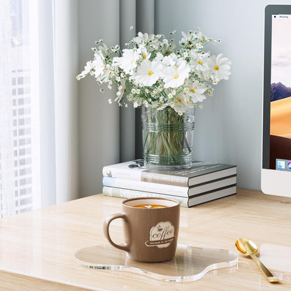Acrylic Coaster Decorative Plates, Irregular Bar Drink Coaster, Clear Cloud Shape Coffee Cup Coaster, Perfect for Tabletop Protection and Accessories Display.(Clear)2
