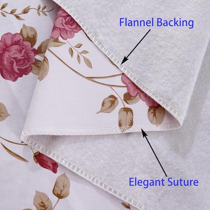 Heavy Duty Vinyl Tablecloth with Flannel Backing Waterproof Oil-Proof Plastic Table Cloth Stain-Resistant Wipeable Rectangle or Square Table Cover for Indoor and Outdoor (Flowers, 54X54 Inch)3