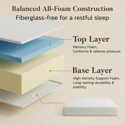 8 Inch Full Size Mattress, Memory Foam Mattress for Guest Room Dorm, Medium | Pressure Relief, Just-Right Medium Feel, Motion Isolation, 75"Lx54"W6