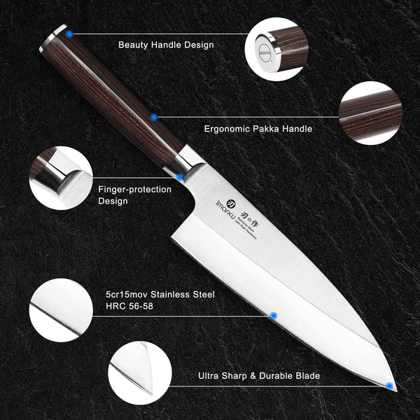 7" Deba Knife, Japanese Single Bevel, Ultra Sharp Fish Fillet5