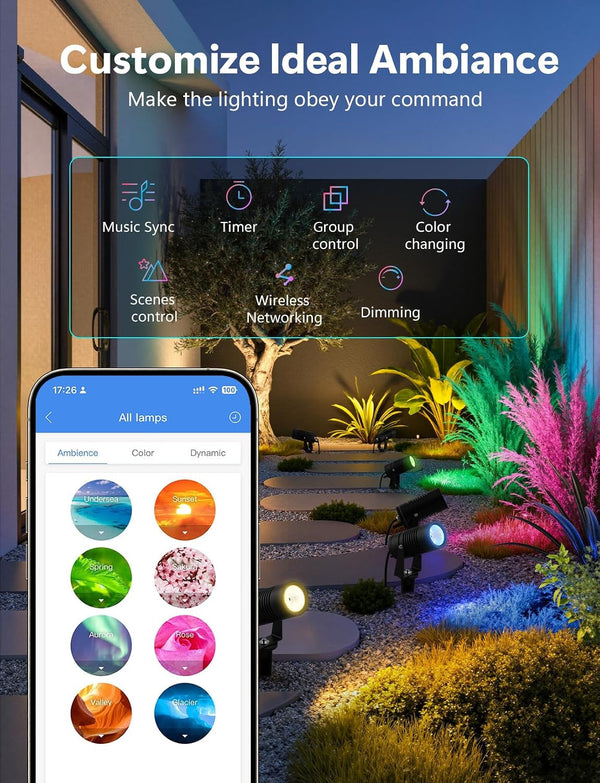 Smart Landscape Spotlights, 24V RGBCW App Control, No Adapter6