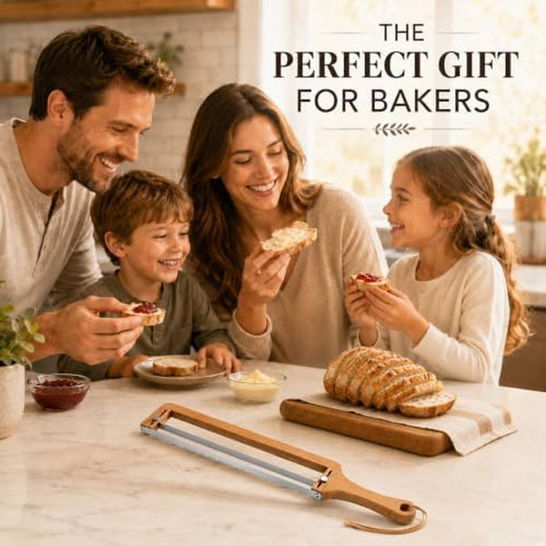 Premium Adjustable Bread Slicer Knife with Guide for Even Slices Perfect for Sourdough, Homemade Loaves Durable Artisan Bread Cutting Tool Essential Kitchen Gadget for Bakers and Home Chefs7