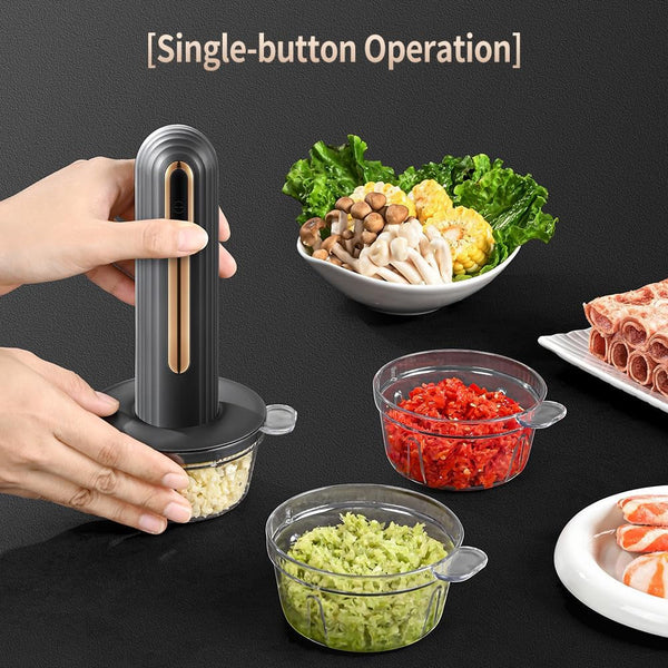 Electric Mini Food Processor, 4-Cup Portable USB Small Food Processor, Garlic Mincer, for Dicing, Mincing, and Puree, Black6