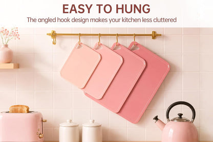 Plastic Cutting Board, Extra Large Pink Cutting Board for Kitchen | Upgrade Cutting Board Set of 4, Dishwasher Safe, Non-Slip with Juice Groove,Large -Small Chopping Board for Cooking, Bpa Free8