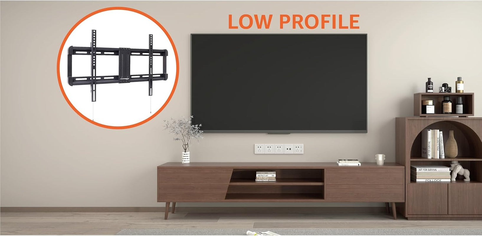 low-profile-tv-wall-mount-with-horizontal-post-installation-leveling-for-37-to-86-inch-tvs-wood-studs-compatible-black