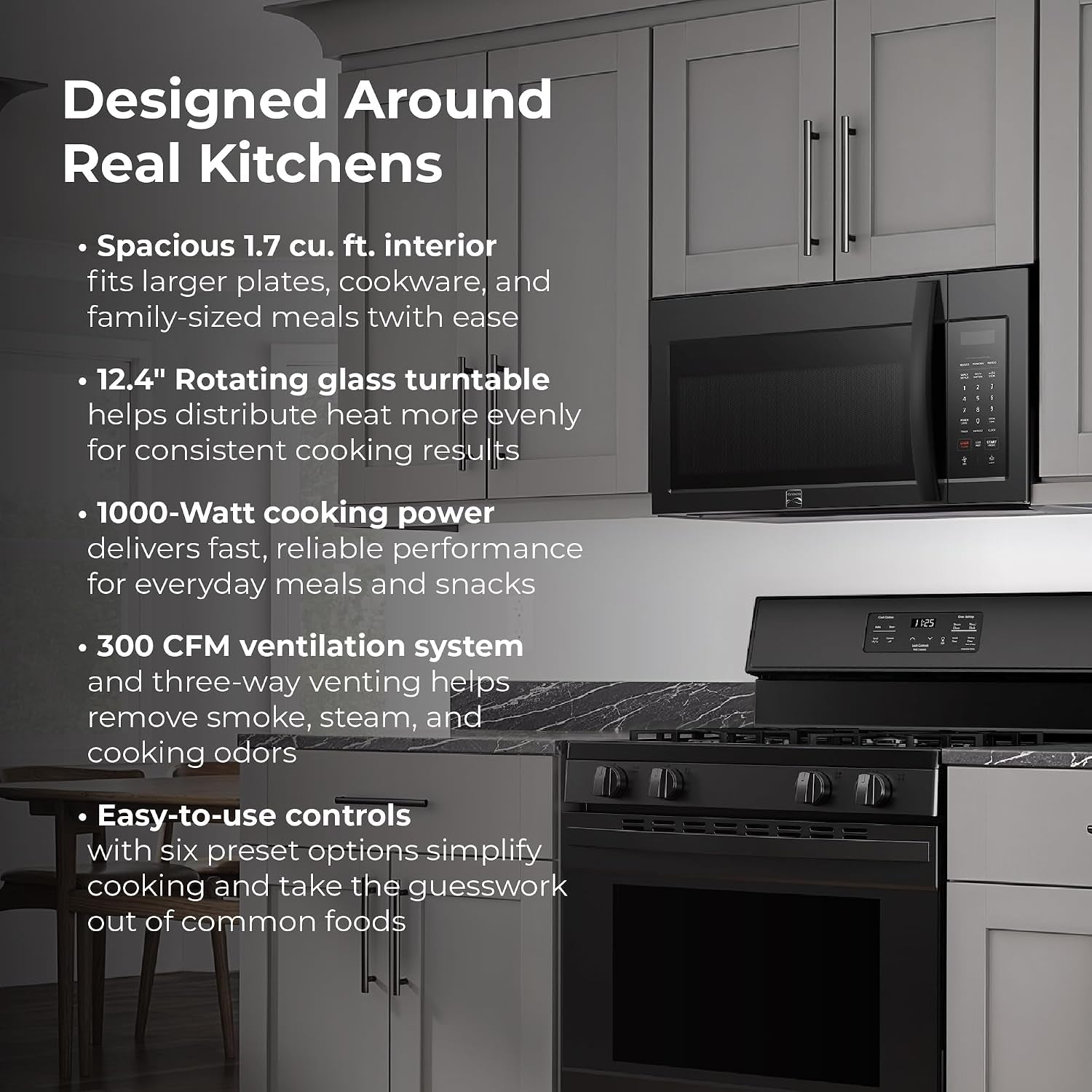 over-the-range-microwave-1-7-cu-ft-capacity-black-1000-watts-300-cfm-vent-fan-12-4-glass-cooking-tray-preset-cooking-controls-child-lock-led-lighting