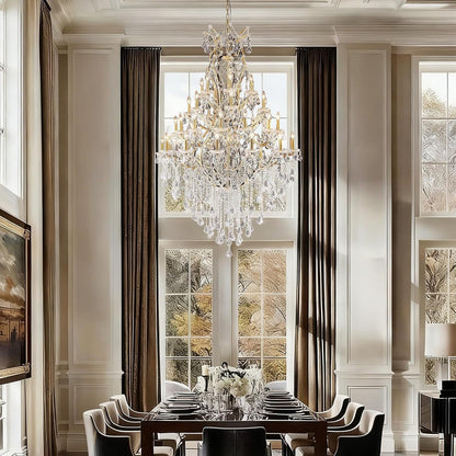 44-Lights Large Crystal Chandelier for High Ceilings, Brass Chandelier Modern Light Fixture Maria Theresa Chandeliers for Foyer Entryway Staircase Living Lobby, H75.2 X D49.2-Included Bulbs7