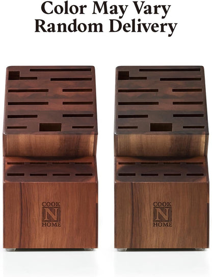 Acacia Wood 20-Slot Universal Knife Block without Knives7
