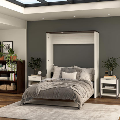 Queen Murphy Bed, White Chocolate, Lumina, 68W2