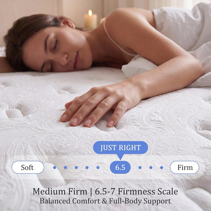 Full XL Size 14 Inch Mattress Medium Firm Hybrid Mattress in a Box5