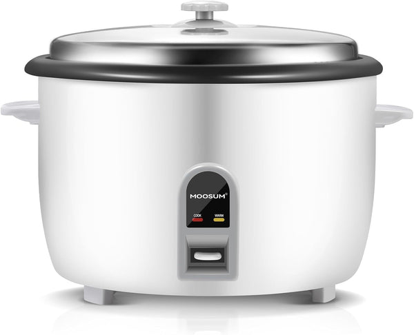 Commercial Rice Cooker, Large Capacity 30-Cup (Uncooked), 60-Cup (Cooked) with One Touch Operation and 12-Hour Keep Warm, Easy to Use and Clean, 1600W, White1