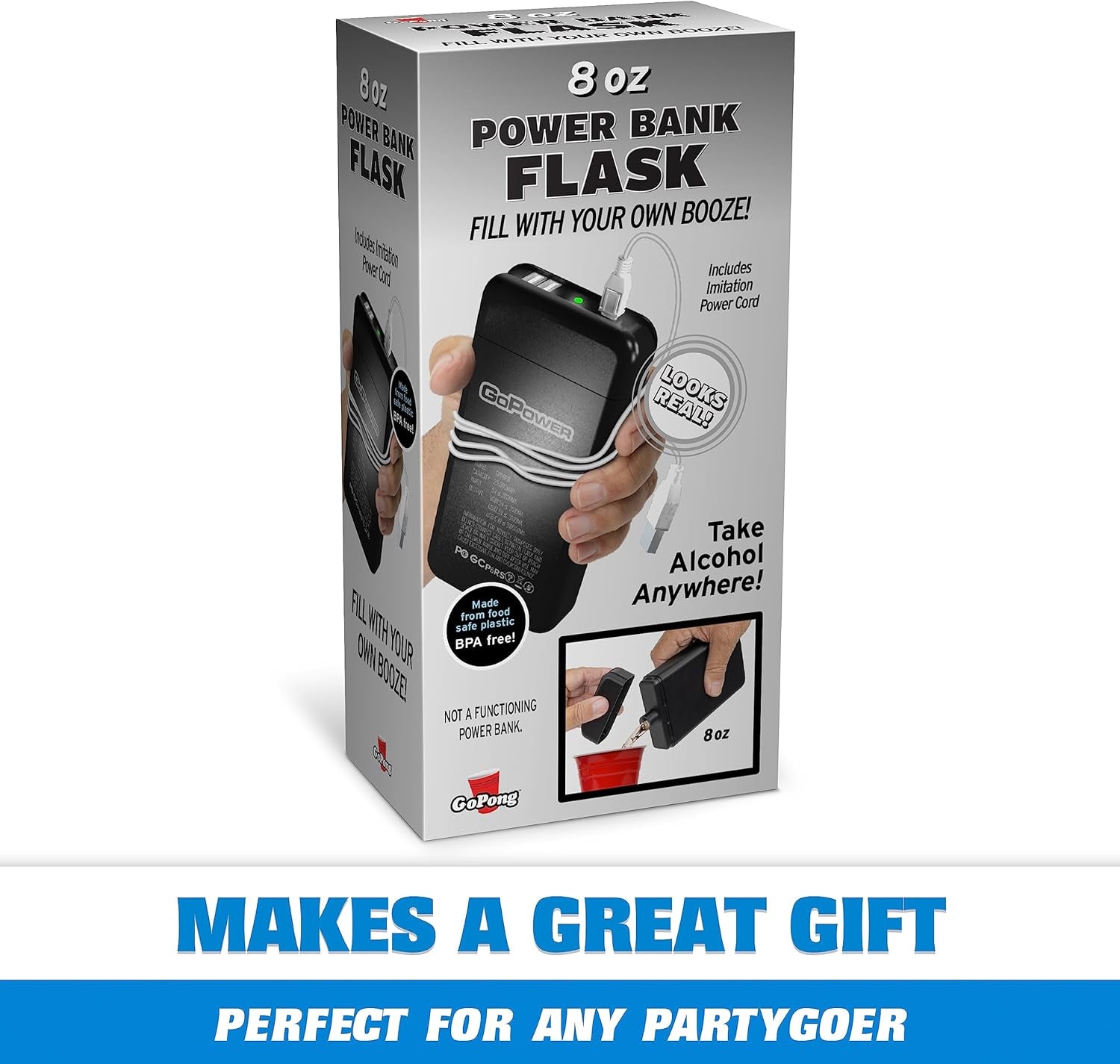power-bank-flask-8-oz-hidden-alcohol-travel-flask-secret-liquor-container-for-beaches-cruises-and-sports-events-includes-funnel-spout