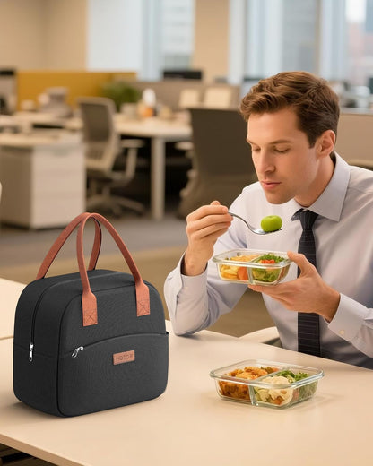 Lunch Bag Women Men Insulated Lunch Box Black 10L9