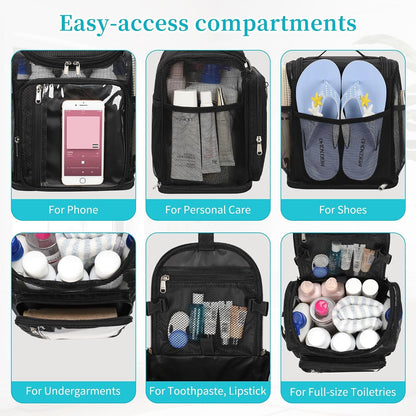 Hanging Shower Caddy Portable - Travel Toiletry Bag for College3